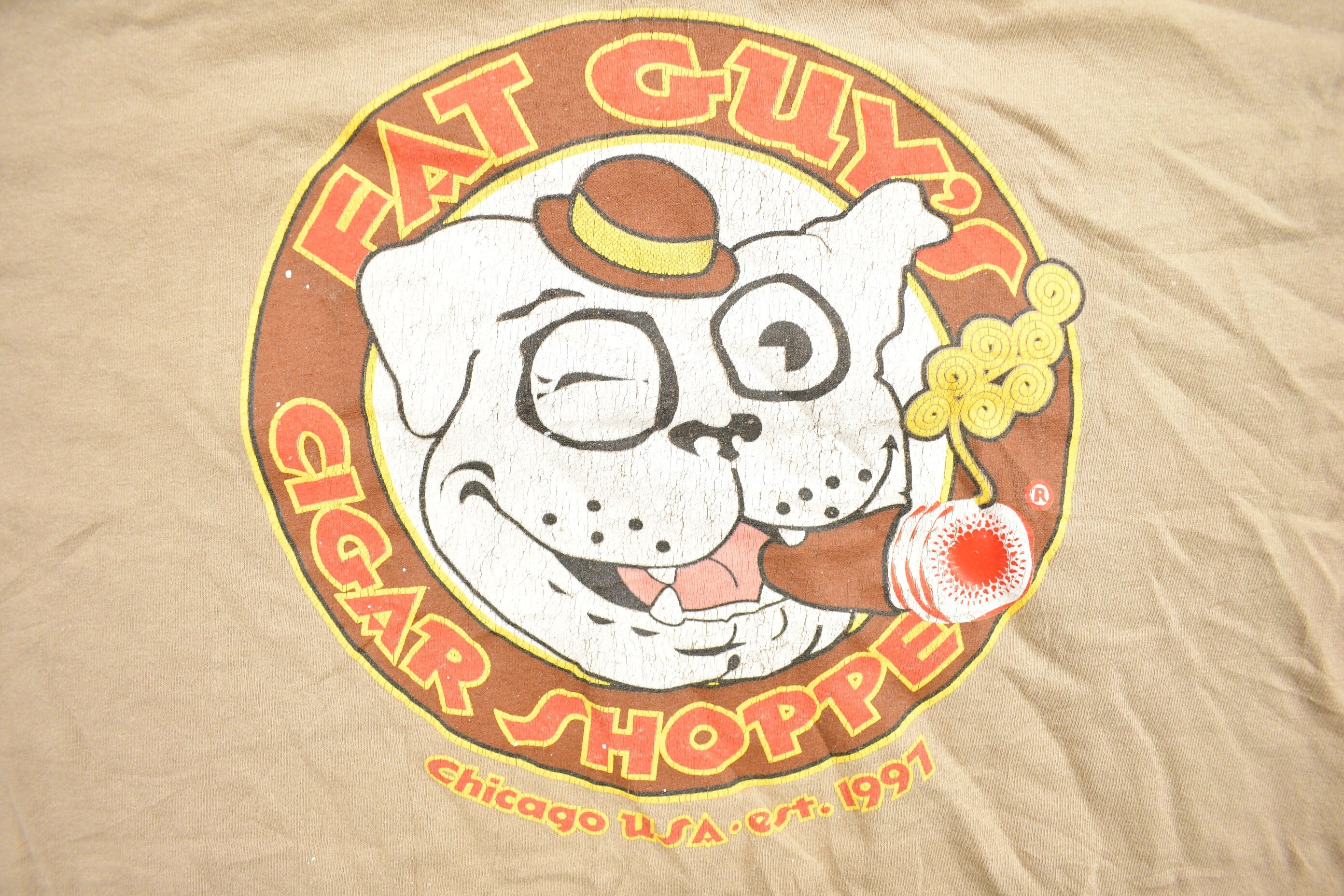 Vintage 1990s Fat Guy Cigar Shoppe Novelty T-Shirt