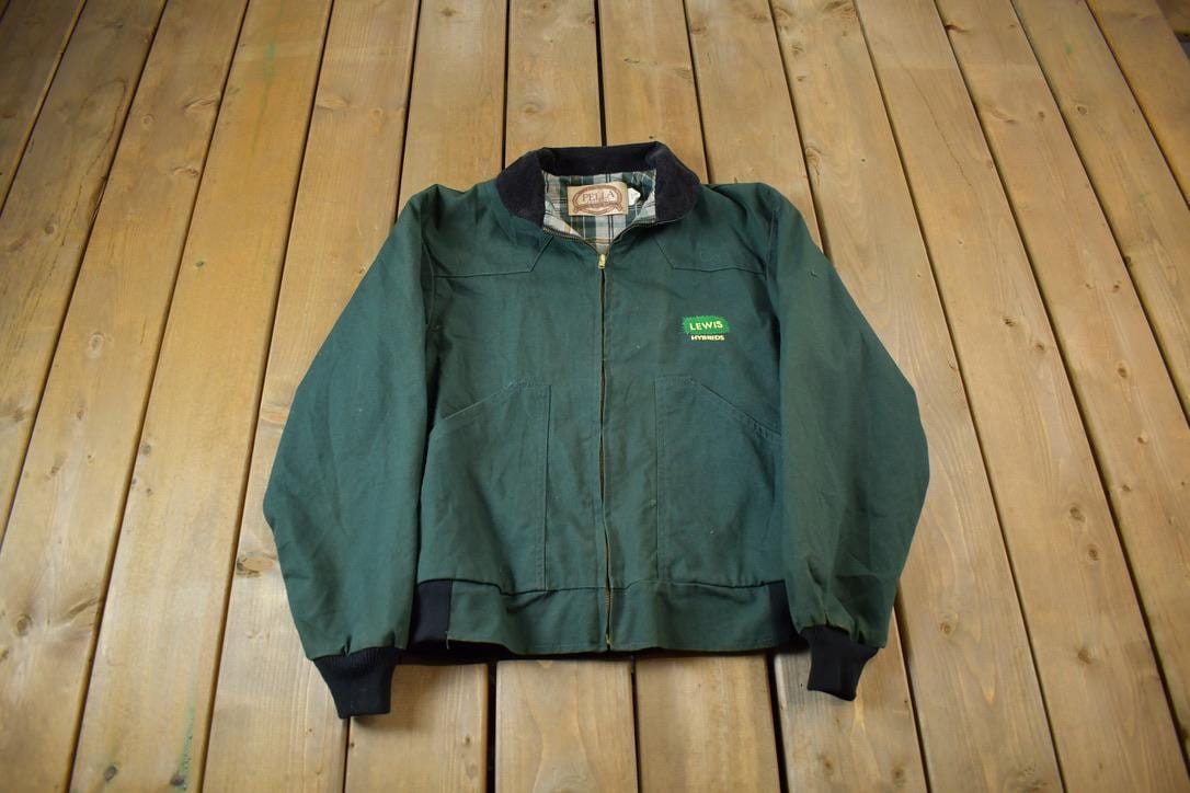 Vintage 1980s Lewis Hybrids Embroidered Rugged Outdoor Clothing Windbreaker Jacket Made In USA