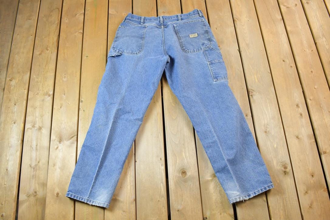 Vintage 1990s Wrangler Distressed Denim Jeans Size 36 32