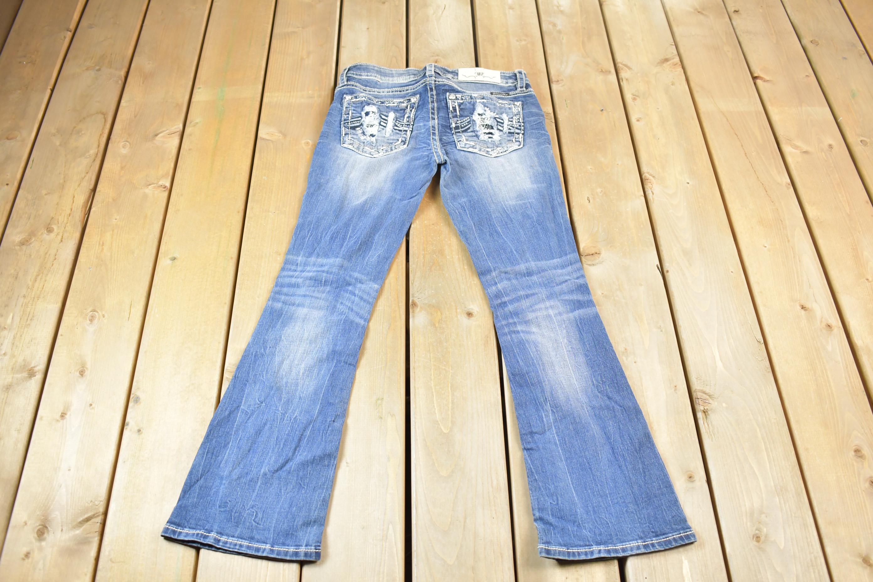 Vintage Y2K Miss Me Bedazzled Low Rise Jeans Size 28x30