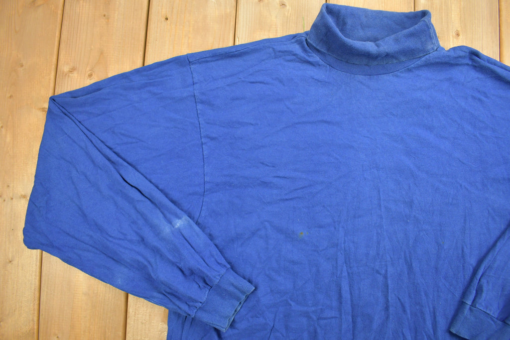 Vintage 1990s Blank Long Sleeve Mockneck T Shirt
