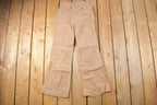 Vintage 1970s Beige Flared Trousers Size 24 x 28