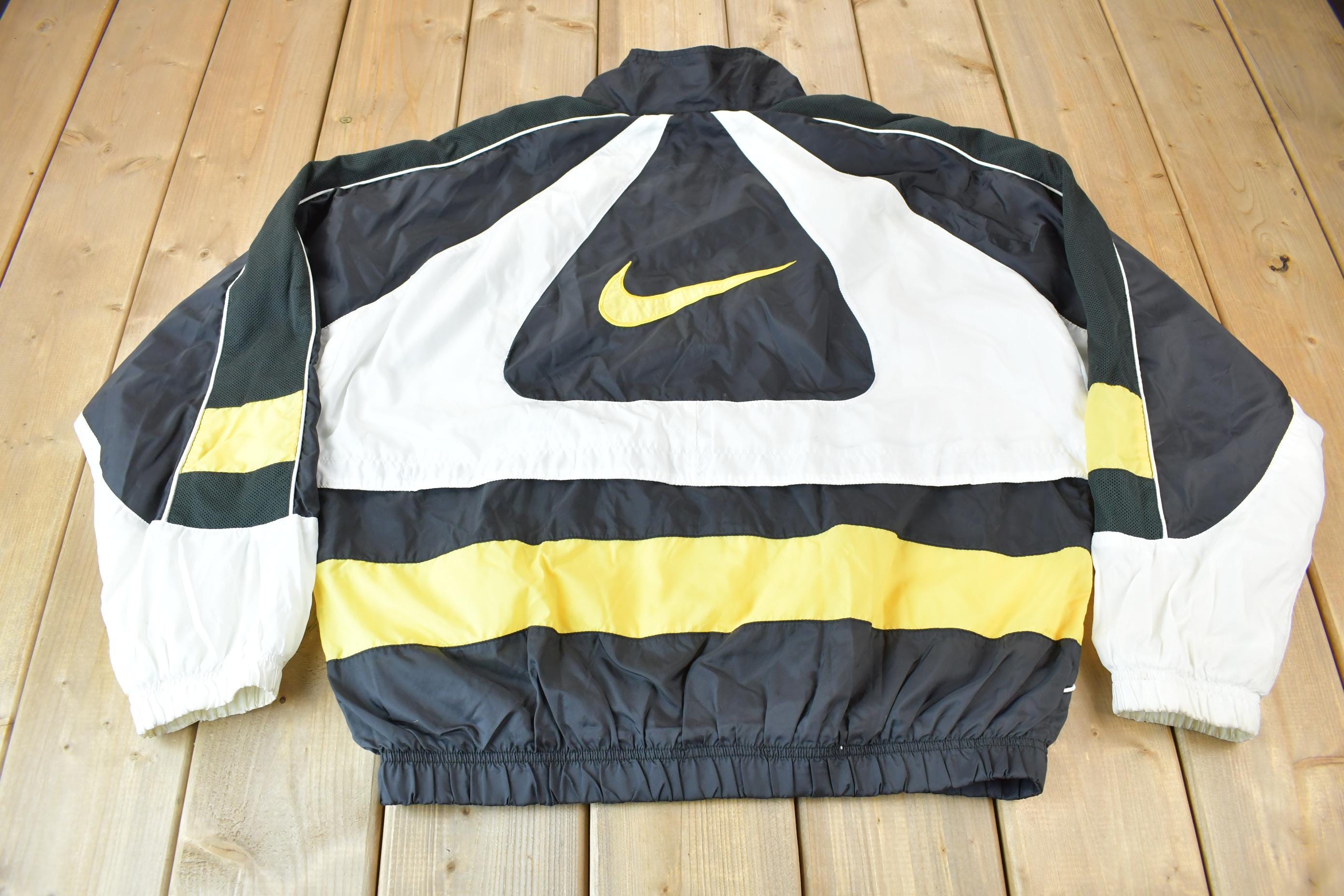 Vintage 1990s Nike Big Swoosh Color Block Windbreaker Jacket