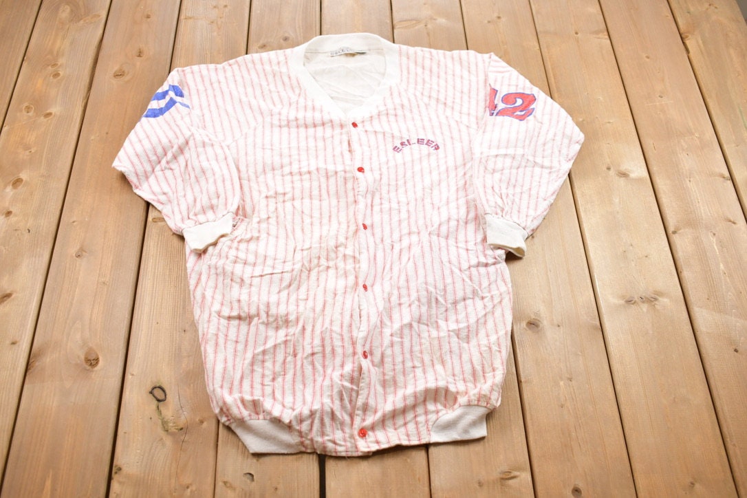 Vintage 1990s Esleep Pinstripe Button Up Pyjama Shirt