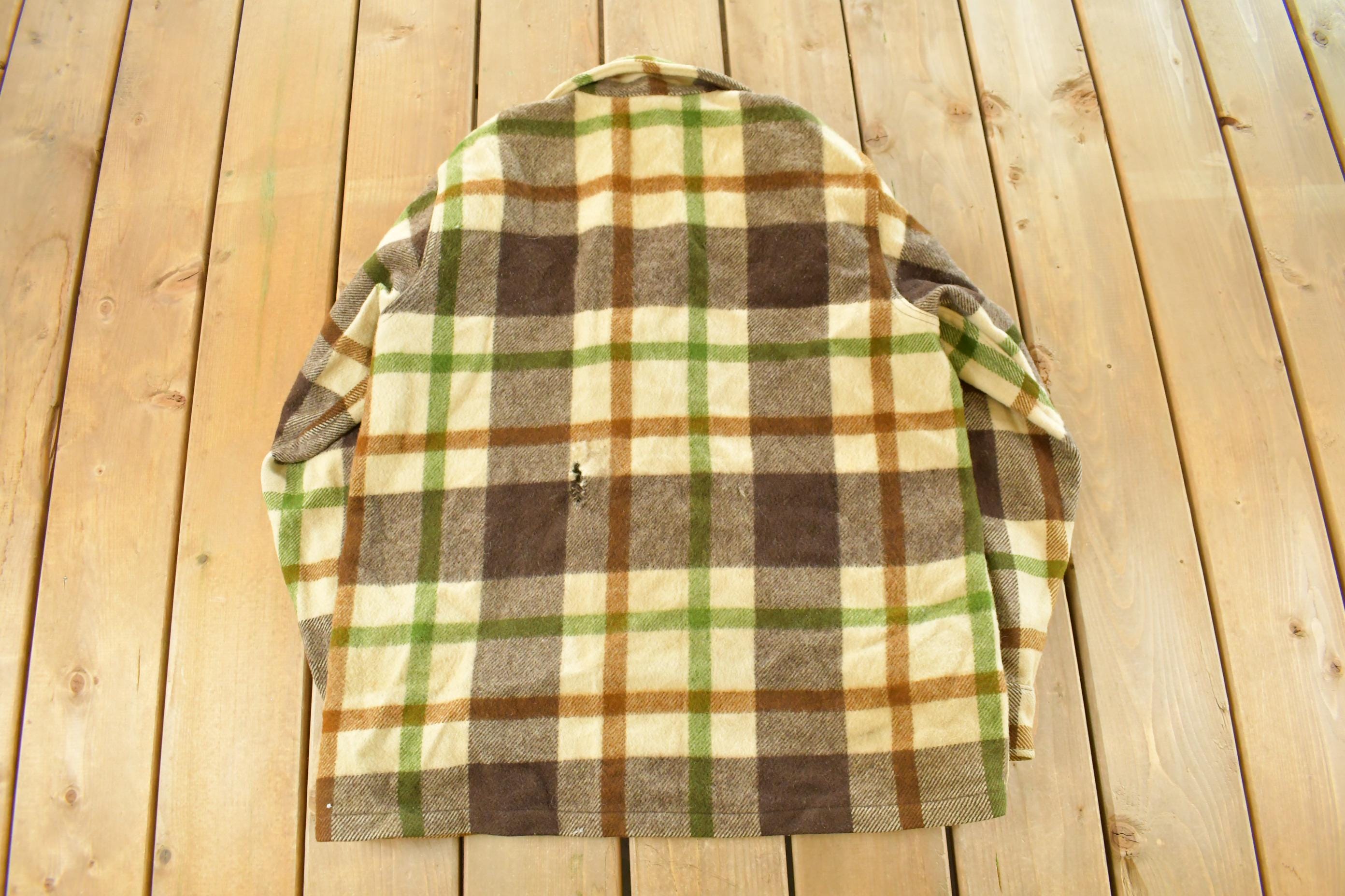 Vintage 1980s Woolrich Button Up Plaid Flannel Shirt Men's XL