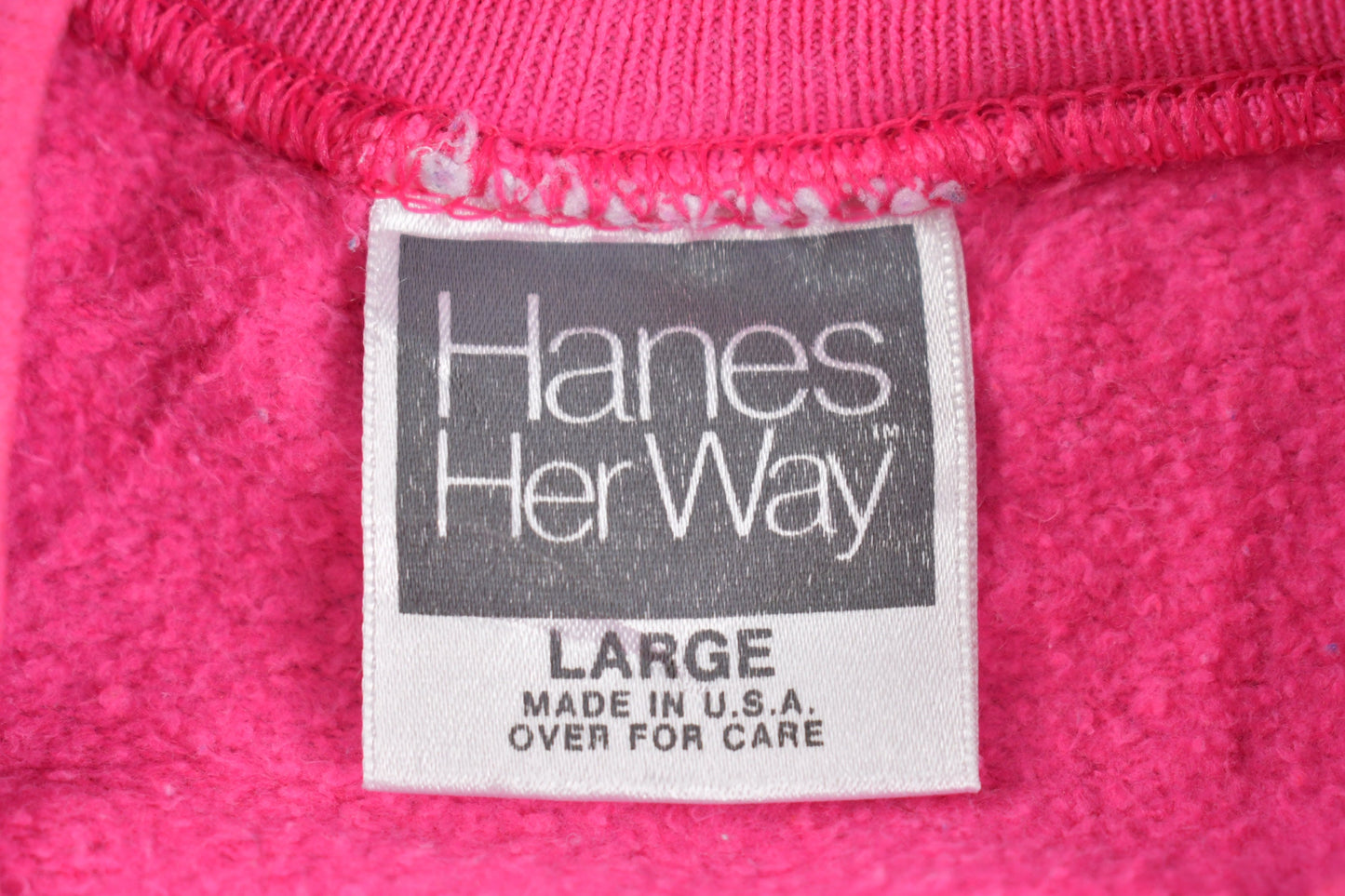 Vintage 1980s Hanes Her Way Blank Women's Crewneck Sweatshirt / 90s Crewneck / Souvenir / Athleisure / Streetwear / Raglan Sleeve / Pink