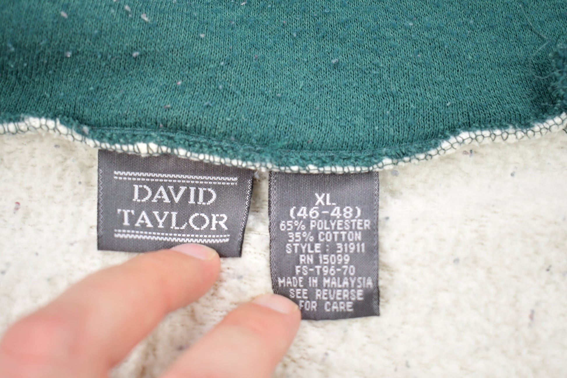 Vintage 1990s David Taylor Color Block Zip Up Sweatshirt / 90s Crewneck / 90s David Taylor / Streetwear / Embroidered / Zip Up Sweater