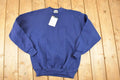 Vintage 1990s Deadstock Blank Navy Crewneck Sweatshirt Mens L