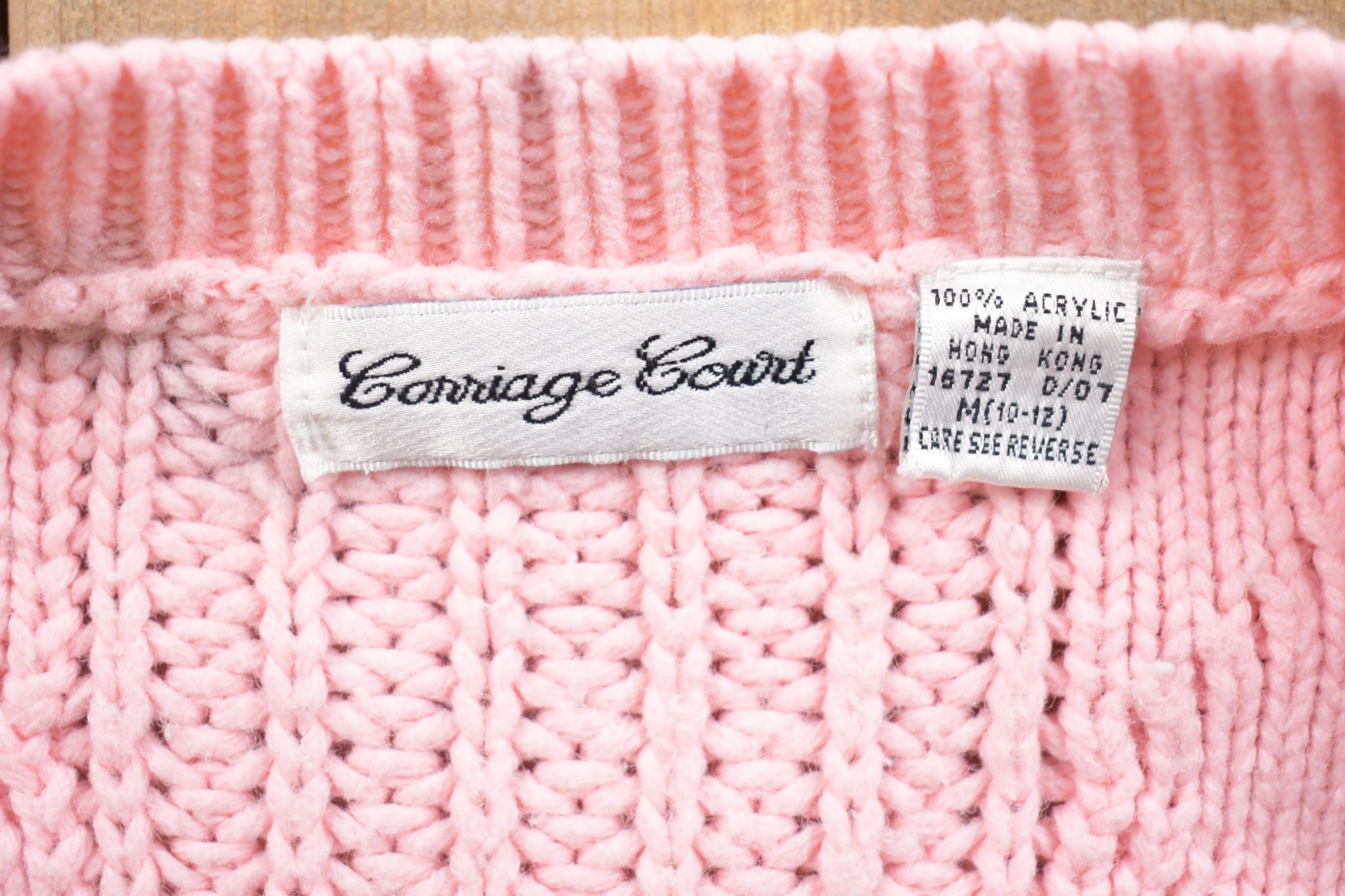 Vintage Pink Knitted Cardigan Sweater