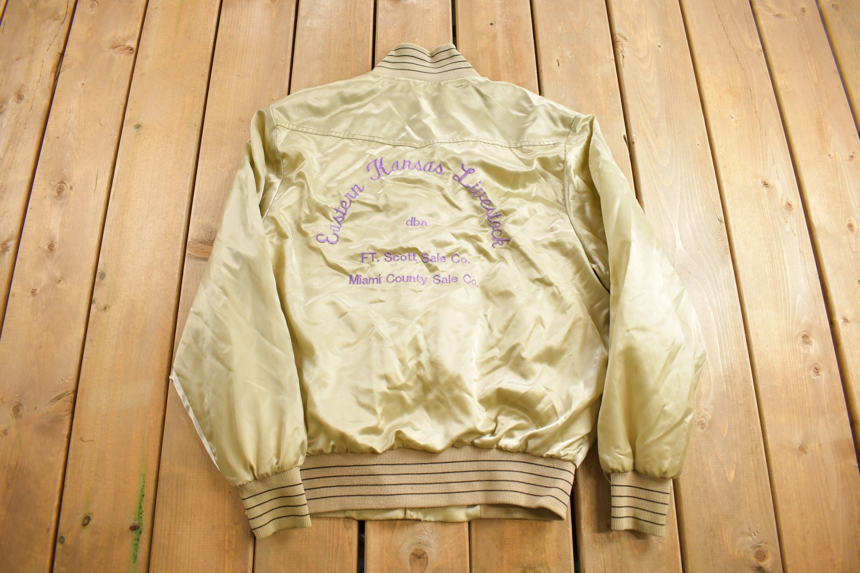 Vintage 1990s Eastern Kansas Livestock West Ark Satin Jacket
