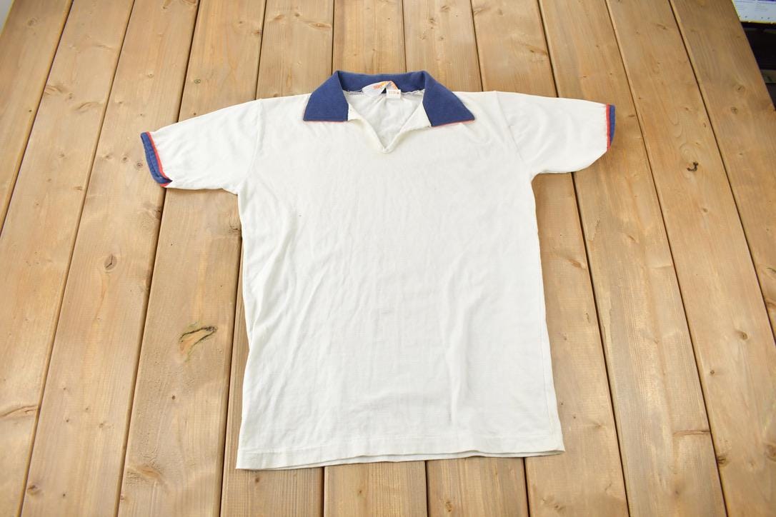 Vintage 1970s Blank Polo Shirt  Made In Canada  70s Polo  True Vintage