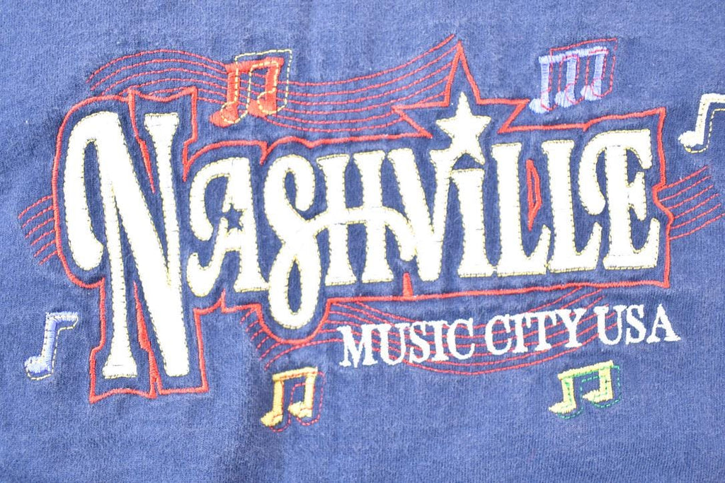 Vintage 1990s Nashville Music City Oarsman Embroidered Souvenir T-Shirt / Streetwear / Made In USA / Vacation Tee / Travel T Shirt
