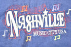 Vintage 1990s Nashville Music City Oarsman Embroidered Souvenir T-Shirt / Streetwear / Made In USA / Vacation Tee / Travel T Shirt