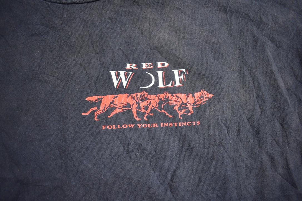 Vintage 1994 Red Wold Tennesse River Gold Single Stitce T-Shirt Made In USA