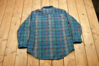 Vintage 1990s Allen Wickfield Plaid Wool Flannel Button Up Shirt