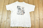 Vintage 1990s Forest Animals Outdoorsman Wolf T-Shirt Mens L