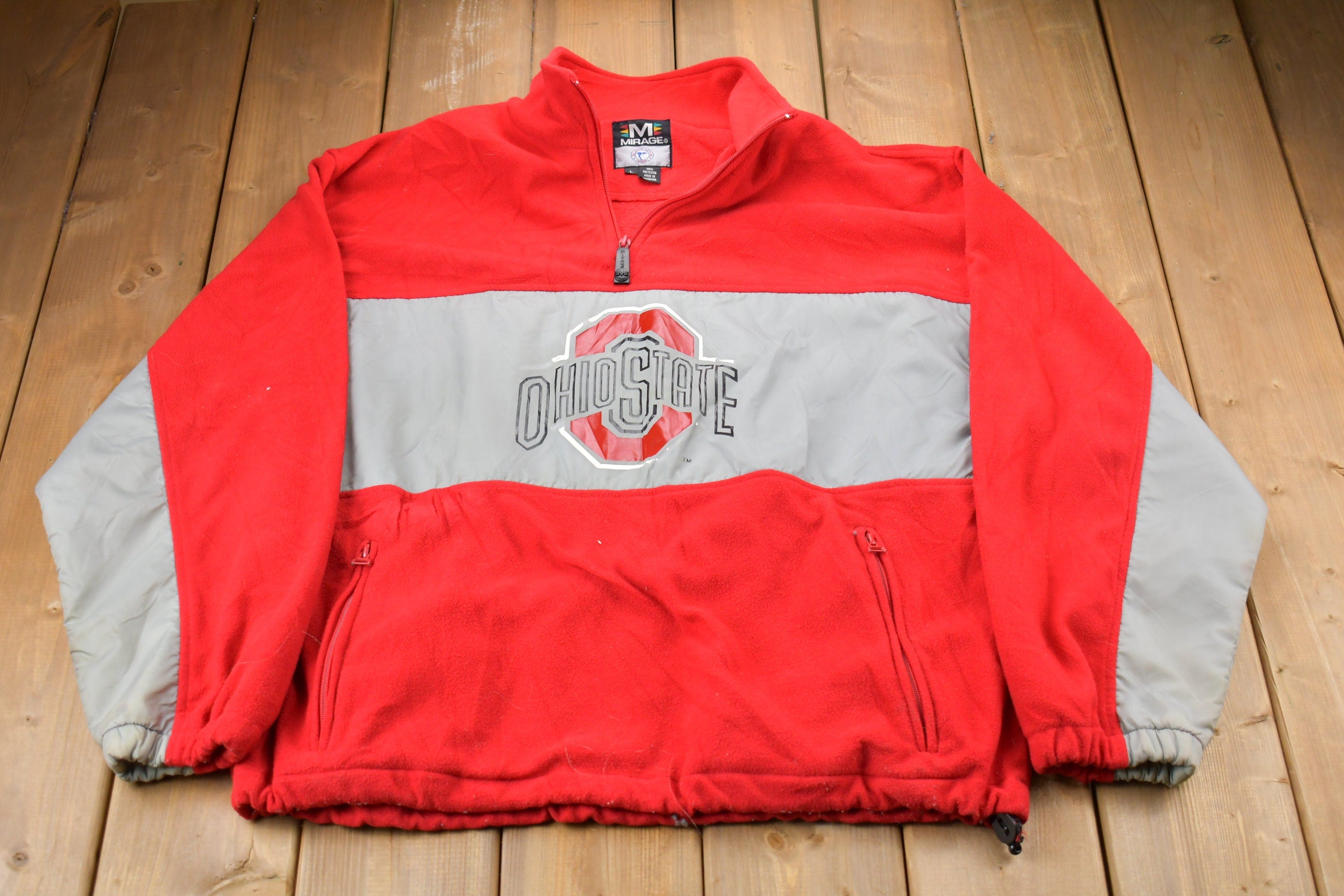 Vintage 1990s University of Ohio State Collegiate Quarter Zip Fleece