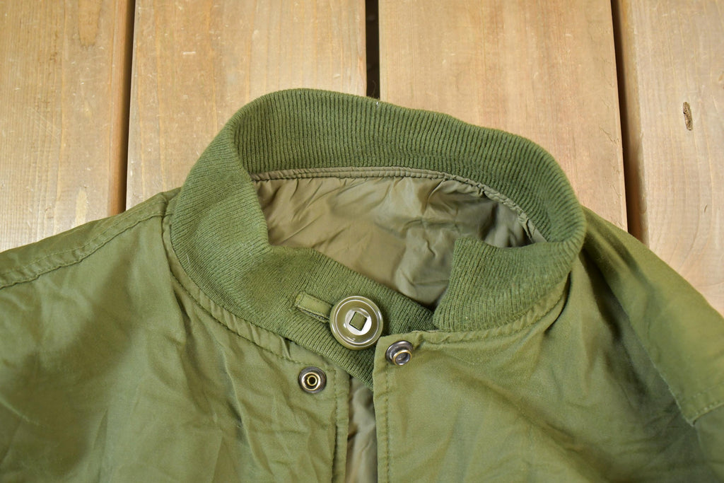 Vintage Military Button Up Long Bomber Army Jacket