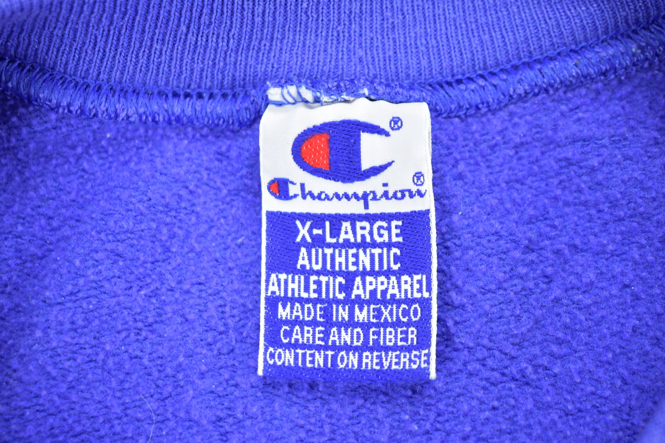 Vintage 1990s Champion Blank Blue Crewneck Sweatshirt
