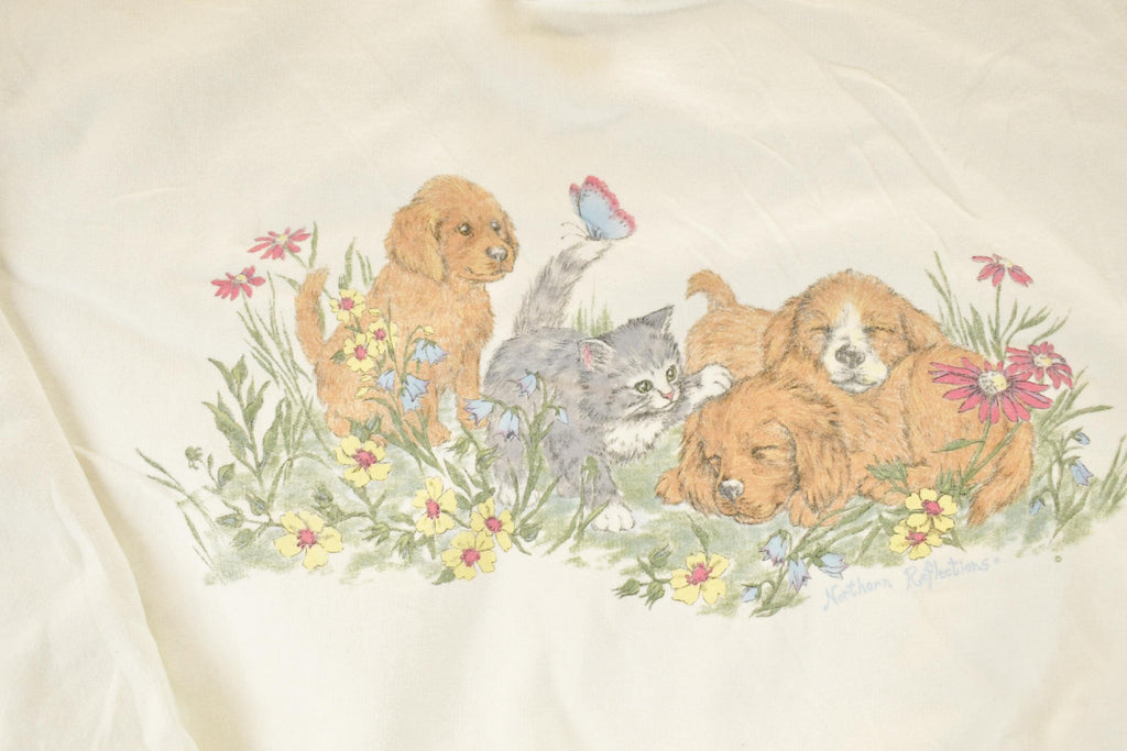 Vintage 1990s Northern Reflections Playful Puppies Crewneck Sweatshirt Women's L