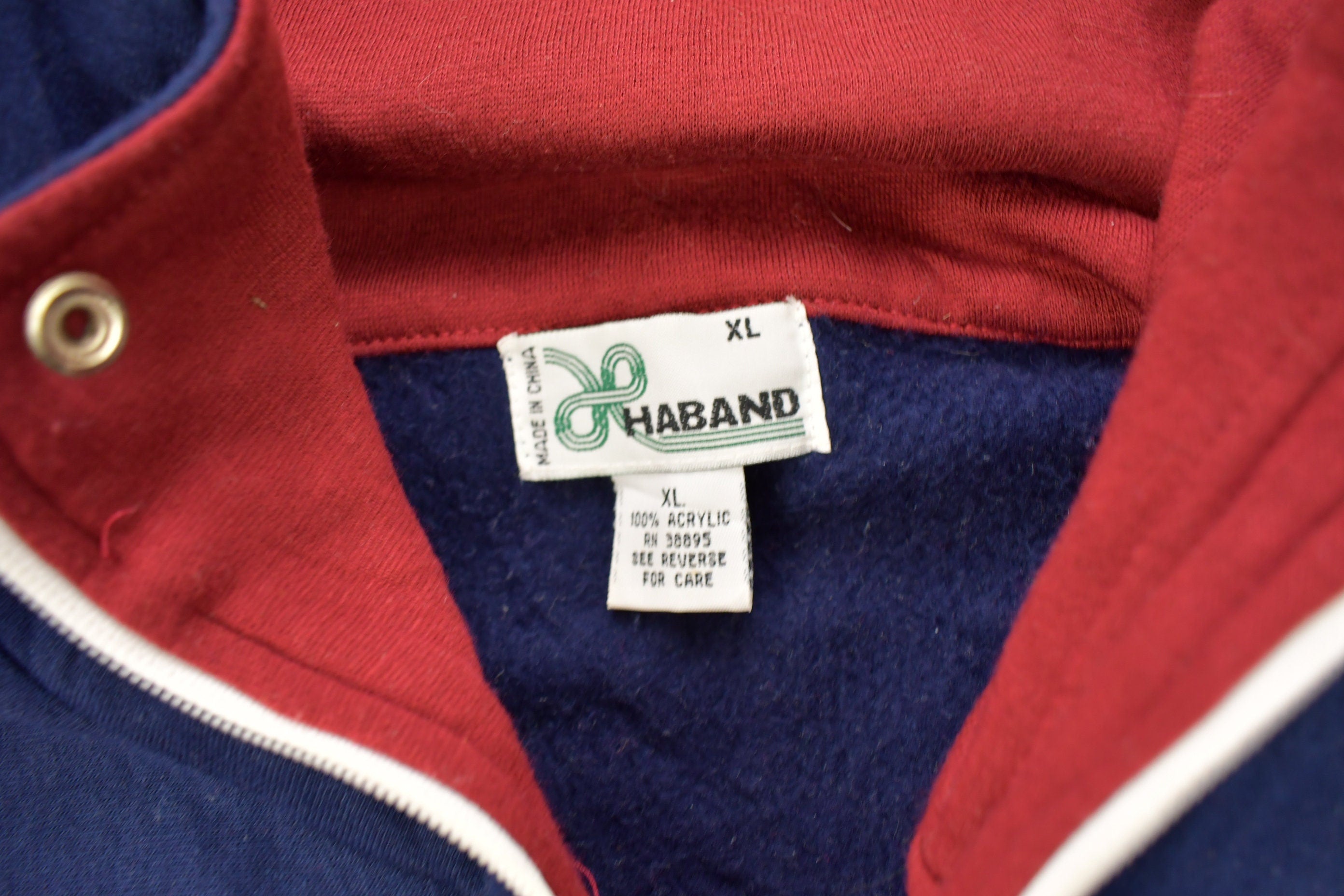 Vintage 1980s Habband Color Block Zip Up Sweatshirt