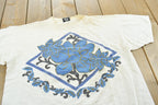 Vintage 1990s Body Wrappers Blue Flower T-Shirt Mens XL