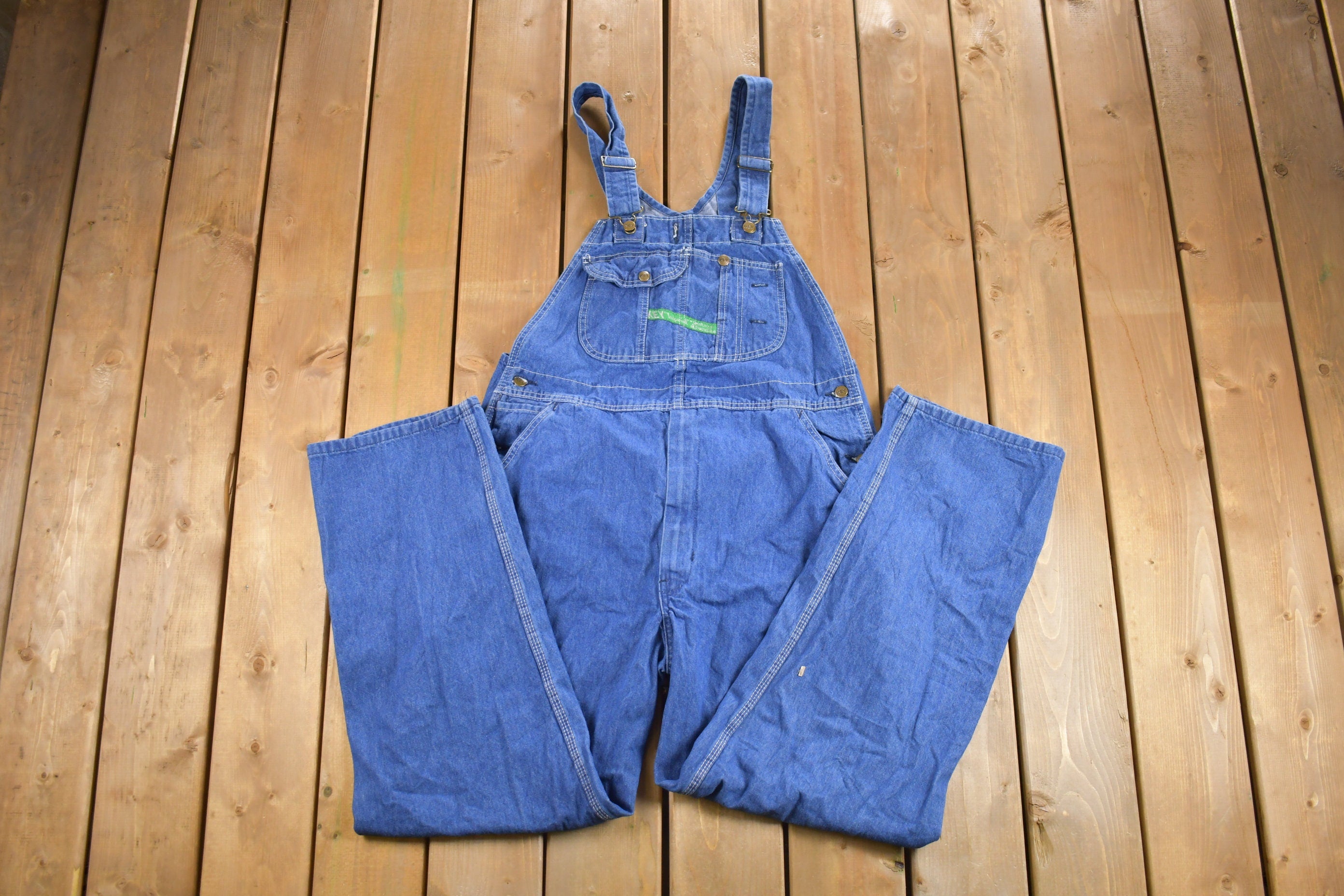 Vintage 1990s KEY Imperial Denim Jean Overalls Size 40 x 30