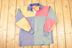 Vintage 1990s Quarter Button Barbarian Colour Block Button Up Rugby Shirt Men's L