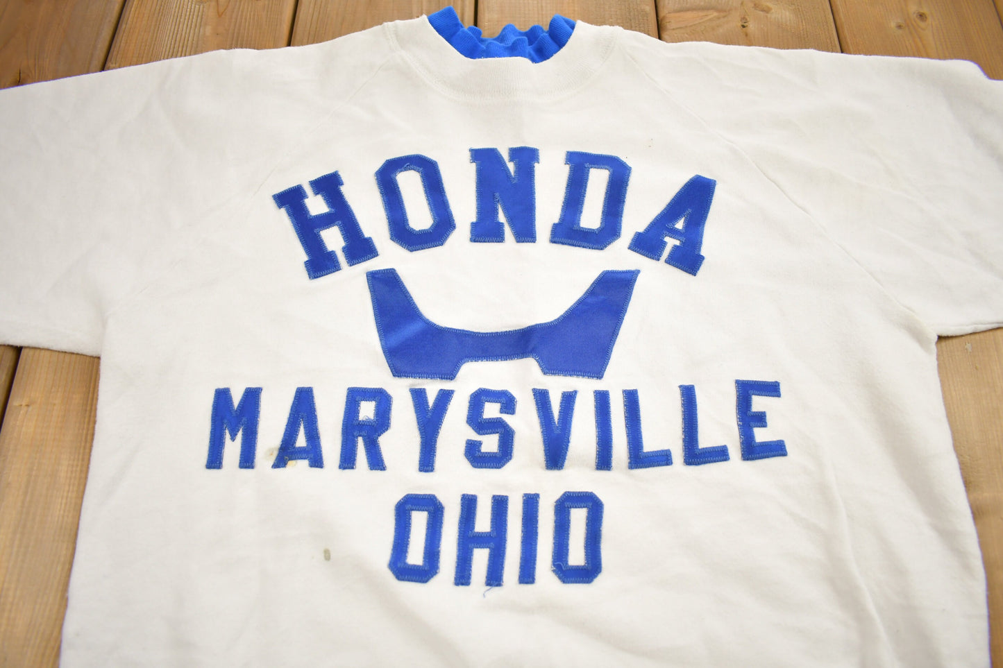 Vintage 1980s Honda Marysville Ohio Crewneck Sweatshirt / 80s Crewneck / Made In USA / Double Collar / Embroidered