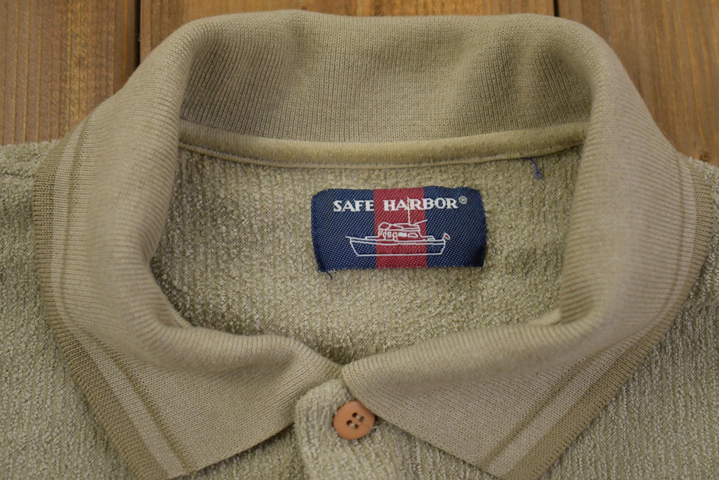 Vintage 1990s Safe Harbor Knitted Rugby Sweatshirt- Large
