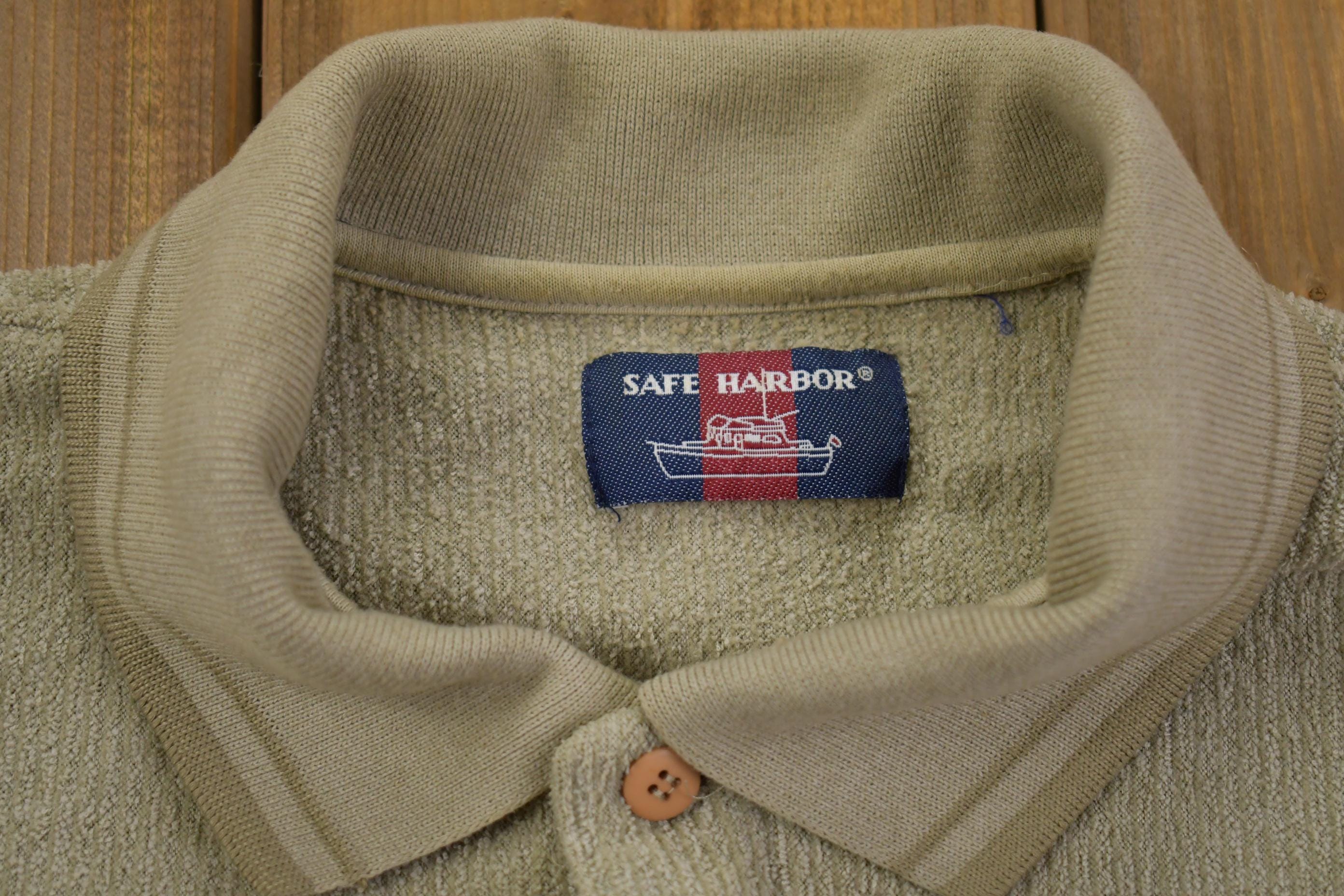 Vintage 1990s Safe Harbor Knitted Rugby Sweatshirt- Large