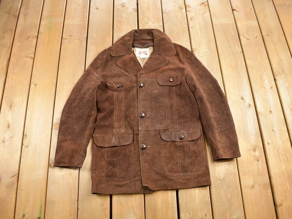 Vintage 1980s The Leader Suede Leather Jacket