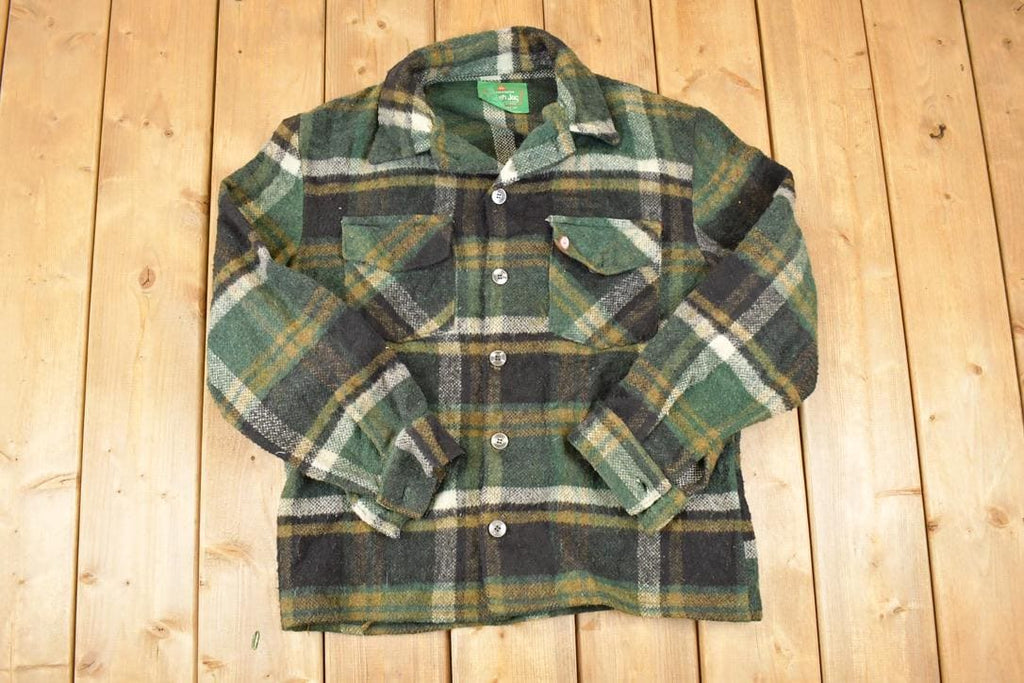 Vintage 1980s Canadian Lumberjack Plaid Button Up Shirt Men's L