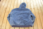 Vintage 1990s Rasco Denim Plaid Lined Fire Resistant Hooded Jacket Men's 2XL