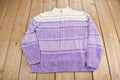 Vintage 1990s Alfred Dunner Women QuarterZip Knit Sweater