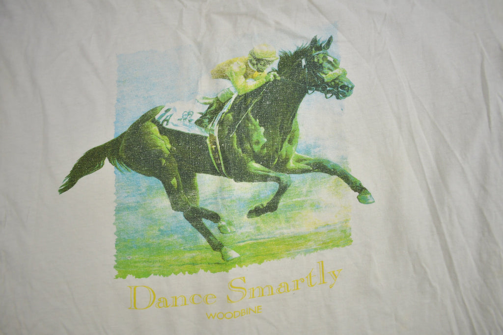 Vintage 1990s Dance Smartly Woodbine Horse Racing Graphic T Shirt