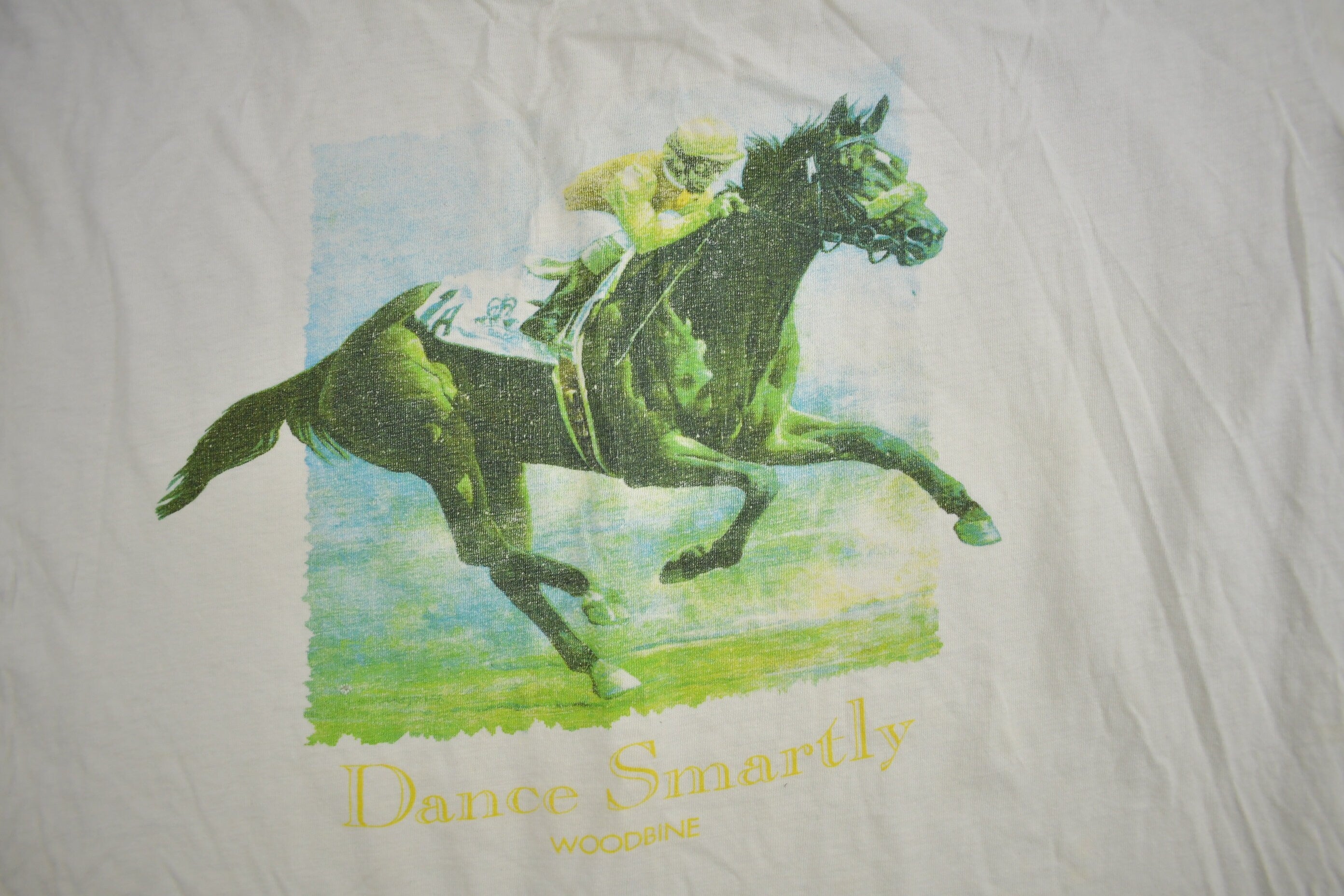 Vintage 1990s Dance Smartly Woodbine Horse Racing Graphic T Shirt