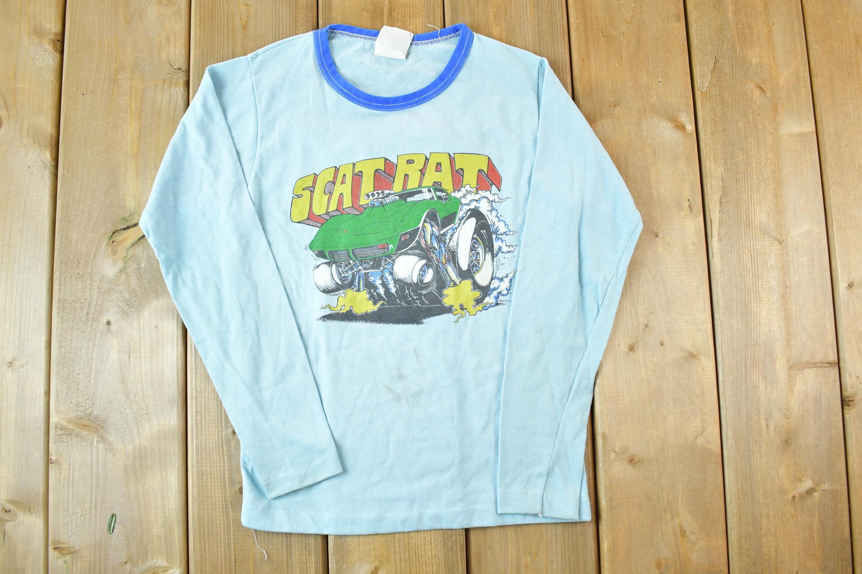 Vintage 1970s Scat Rat Souvenir Cartoon Muscle Car T-Shirt Mens XXS