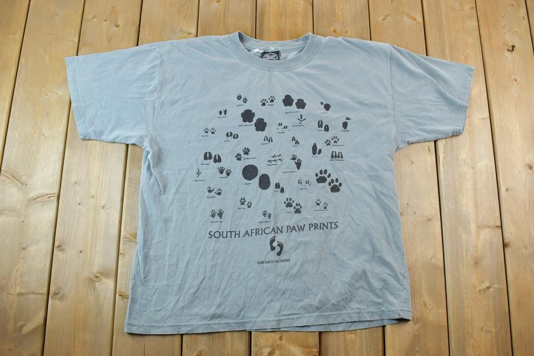 Vintage 1990s South Africa Eco Prints Souvenir T-Shirt
