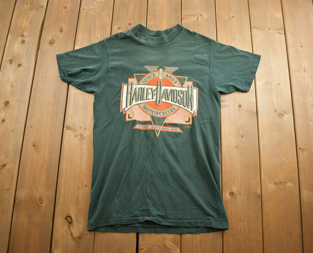 Vintage 1991 Harley Davidson Motorcycles Keys Cycle Florida Single Stitch Graphic T-Shirt Made In USA