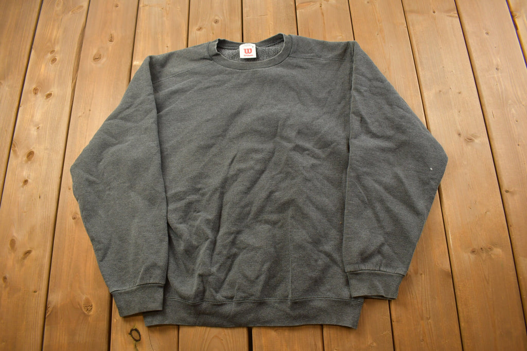 Vintage 1990s Grey Wilson Blank Crewneck Sweatshirt