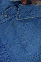 Vintage 1990s Saddle King Western Denim South Western Style Pearl Snap Button Up Rodeo Shirt
