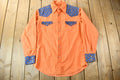 Vintage 1980s Western Style Embroidered Snap Button Up Shirt