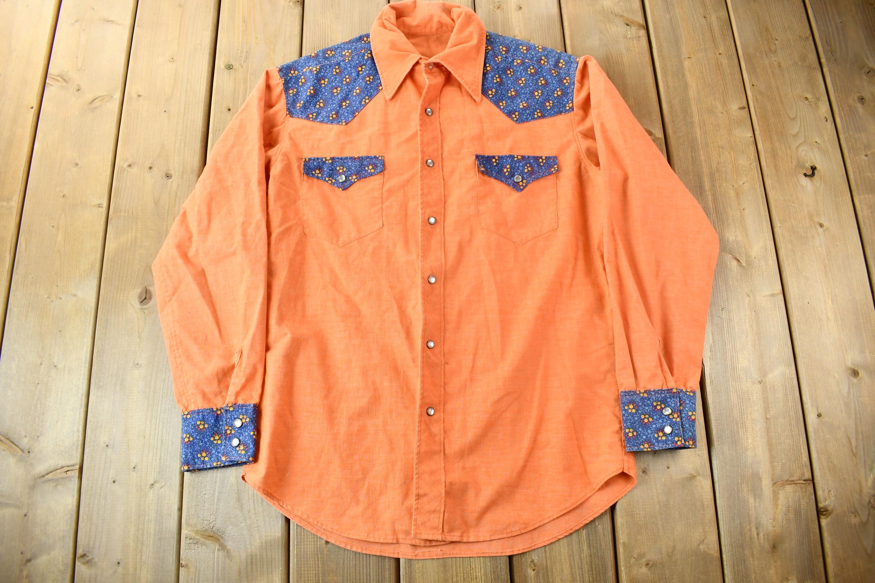 Vintage 1980s Western Style Embroidered Snap Button Up Shirt