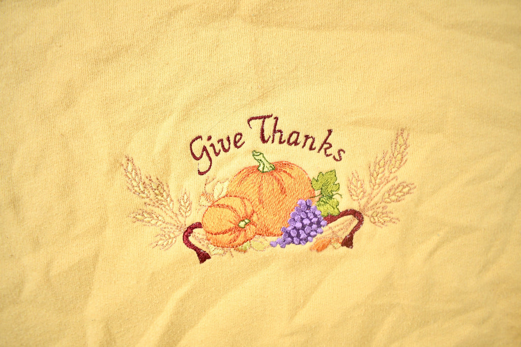 Vintage 1990s Give Thanks Thanksgiving Crewneck Sweatshirt
