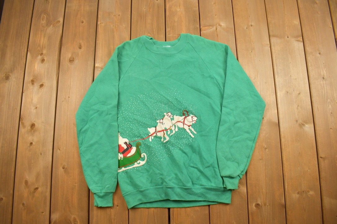 Vintage 1990s Santa Claus Festive Crewneck Sweatshirt