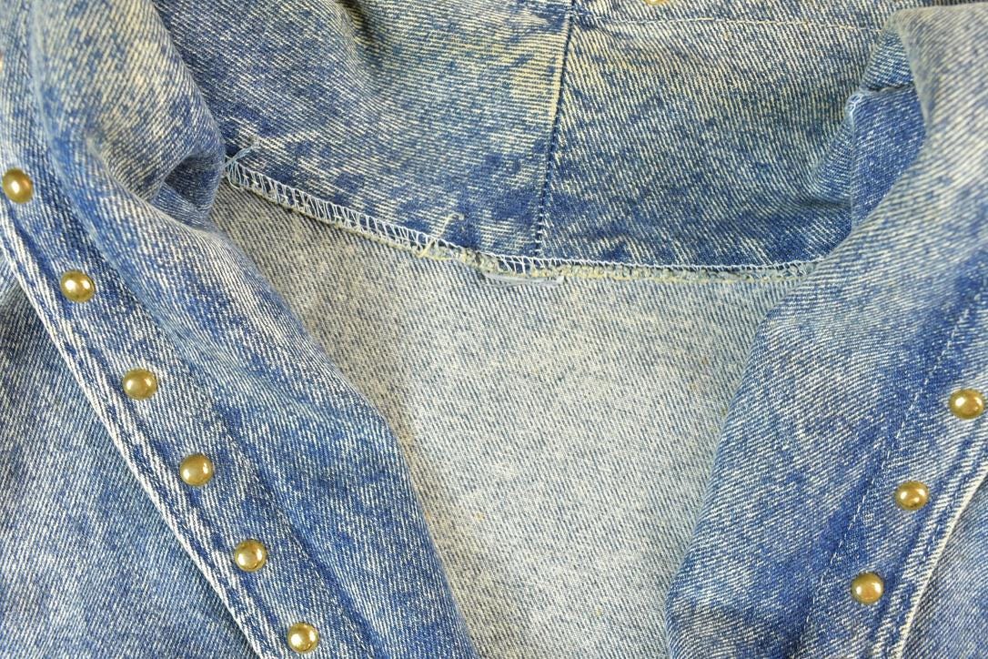 Vintage 1980s Studded Tigers and Leopards Jean Jacket Made In USA