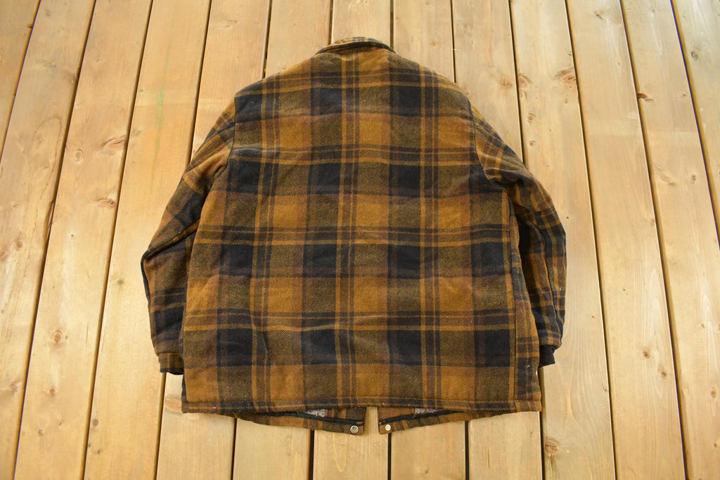 Vintage 1990s Land N Lakes Sherpa Lined Flannel Jacket Men's Large