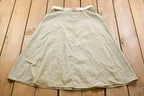 True Vintage 1980s Joyce Jaguar Green Striped Skirt Size 28 x 28