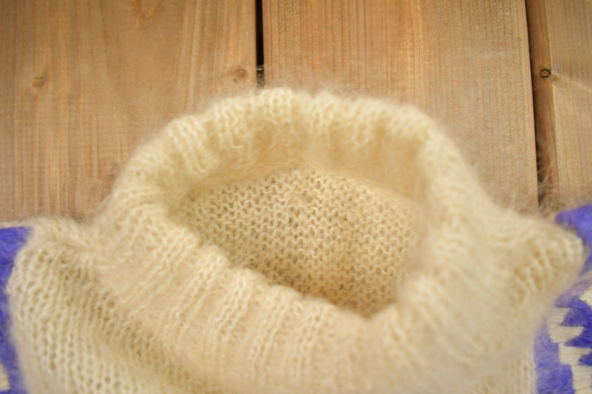 Vintage 1990s Color Block Mohair Knitted Sweater